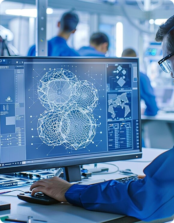 Engineer working with automation systems